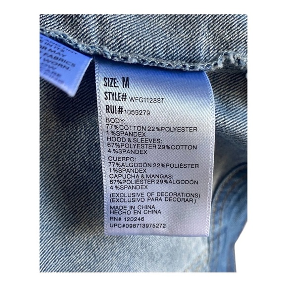 WALLFLOWER-WOMENS DENIM AND FLEECE JACKET-SIZE MEDIUM - Picture 8 of 8